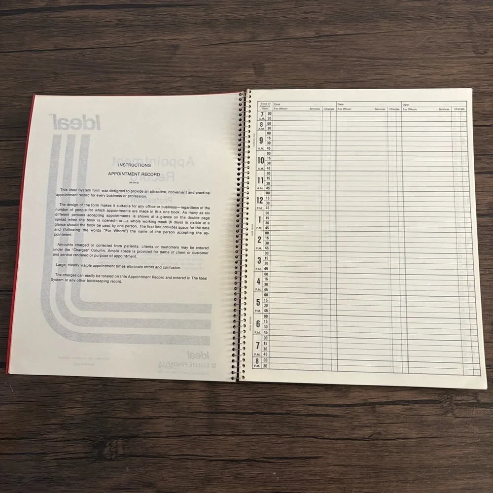 Vintage 1978 Ideal Appointment Record‎ Red Spiral NEW Made in USA Retro Business